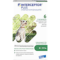 Interceptor Plus Chewables for Dogs 8 to 25 lbs.