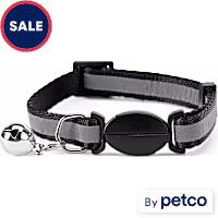YOULY The Protector Black Reflective Striped Breakaway Cat Collar