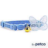 YOULY The Happy-Go-Lucky Blue Butterfly-Embellished Breakaway Kitten Collar