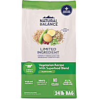 Natural Balance Limited Ingredient Adult Dry Dog Food with Vegan Plant Based Protein and Healthy Grains, Vegetarian