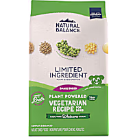 Natural Balance Limited Ingredient Small Breed Dry Dog Food w/ Vegan Plant Based Protein and Healthy Grains, Vegetarian