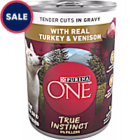 Purina ONE High Protein True Instinct Tender Cuts in Gravy With Real Turkey and Venison Wet Dog Food