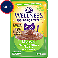 Wellness Appetizing Entrees Mousse Chicken & Turkey Recipe Infused with Broth Natural Wet Cat Food
