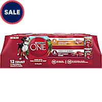 Purina ONE Tender Cuts in Gravy Chicken & Brown Rice, Beef & Barley High Protein Wet Dog Food Variety Pack