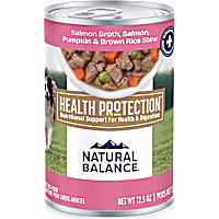 Natural Balance Health Protection Salmon Broth, Pumpkin & Brown Rice Stew Wet Dog Food