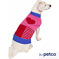 YOULY Pink Heart Textured Pet Sweater