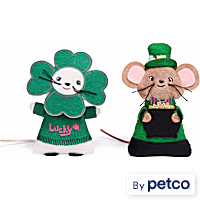 YOULY St. Patrick's Day Mice Plush Cat Toys