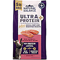 Natural Balance Ultra Protein Skin & Coat and Digestive Health, Real Salmon & Chicken Meal Recipe Plus Dry Cat Food
