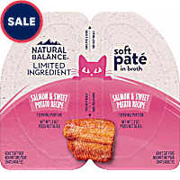 Natural Balance Limited Ingredient Split Cup Salmon & Sweet Potato Recipe Soft Pate in Broth Wet Cat Food