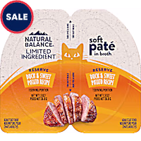 Natural Balance Limited Ingredient Reserve Split Cup Duck & Sweet Potato Recipe Soft Pate in Broth Wet Cat Food