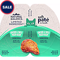 Natural Balance Limited Ingredient Split Cup Chicken & Sweet Potato Recipe Soft Pate in Broth Wet Cat Food