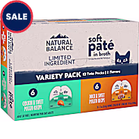 Natural Balance Limited Ingredient Split Cup Chicken and Duck Wet Cat Food Variety Pack