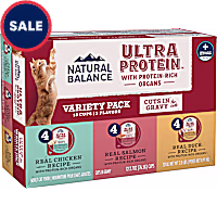 Natural Balance Ultra Protein Chicken, Duck and SalmonWet Cat Food Cuts in Gravy Variety Pack