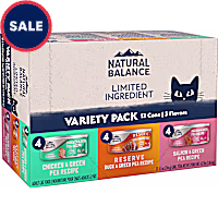 Natural Balance Limited Ingredient Chicken, Duck and Salmon Wet Cat Food Pate Variety Pack
