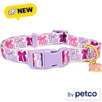 YOULY Pink & Purple Bows Dog Collar