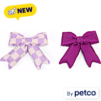 YOULY Purple Checkers Slide-On Collar Bow Set