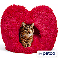 YOULY Heart Shaped Hooded Pet Bed