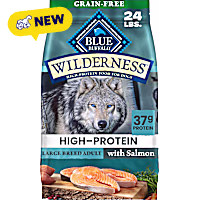 Blue Buffalo Wilderness for Large Breed Adult Dogs, Grain-Free Formula, with Salmon Natural 32% Protein Dry Food