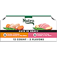 Nutro Adult Natural Grain Free Cuts in Gravy Chicken and Turkey Wet Dog Food Variety Pack