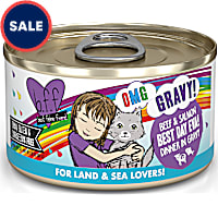 B.F.F. OMG Best Day Eva! Beef & Salmon Dinner in Gravy Wet Cat Food