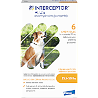 Interceptor Plus Chewables for Dogs 25 to 50 lbs