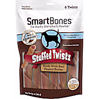 SmartBones Stuffed Twistz Chicken & Peanut Butter No-Rawhide Dog Chews