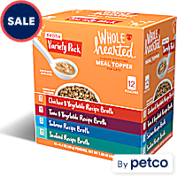 WholeHearted Flavor-Boosting Wet Cat Meal Topper Broths Variety Pack