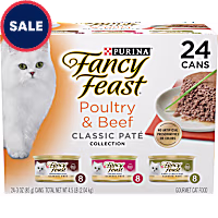 Fancy Feast Poultry and Beef Feast Classic Pate Collection Grain Free Wet Cat Food Variety Pack