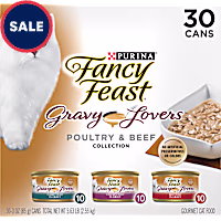 Purina Fancy Feast Gravy Lovers Poultry and Beef Grilled Gourmet Wet Cat Food Variety Pack