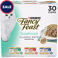 Fancy Feast Grain Free Seafood Classic Collection Pate Wet Cat Food Variety Pack