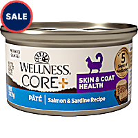 Wellness CORE+ Skin & Coat Natural Grain Free Salmon & Sardine Pate Canned Wet Cat Food