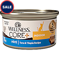 Wellness CORE+ Indoor Natural Grain Free Tuna & Tilapia Pate Canned Wet Cat Food