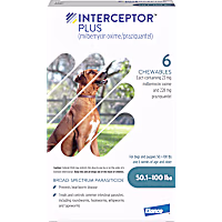 Interceptor Plus Chewables for Dogs 50 to 100 lbs.