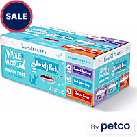 WholeHearted Grain Free By Land and Sea Flaked Wet Cat Food Variety Pack for All Life Stages