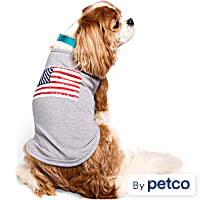 YOULY American Flag Distressed Pet T-Shirt