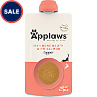 Applaws Natural Fish Bone Broth with Salmon Topper Spout Wet Cat Food