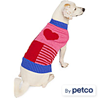 YOULY Pink Heart Textured Pet Sweater