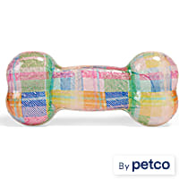 YOULY Easter Plaid Rubber Bone Dog Toy