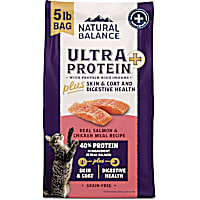 Natural Balance Ultra Protein Skin & Coat and Digestive Health, Real Salmon & Chicken Meal Recipe Plus Dry Cat Food