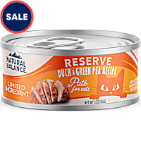 Natural Balance Limited Ingredient Reserve Wet Cat Food, Duck & Green Pea Pate Recipe