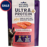 Natural Balance Ultra Protein Skin & Coat Digestive Health Real Salmon w/ Pumpkin Recipe Puree Topper Plus Wet Cat Food