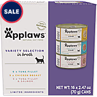 Applaws Wet Cat Food, Variety Pack, Tuna Fillet, Chicken Breast, Tuna Fillet with Shrimp Broth