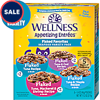 Wellness Appetizing Entrees Flaked Favorites, Seafood Natural Wet Cat Food Variety Pack