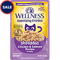 Wellness Appetizing Entrees Shredded Chicken & Salmon Recipe in Sauce Natural Wet Cat Food