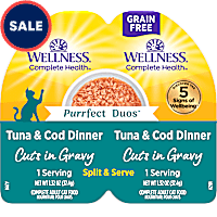 Wellness Complete Health Purrfect Duos Cuts in Gravy Tuna & Cod Wet Cat Food