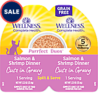Wellness Complete Health Purrfect Duos Cuts in Gravy Salmon & Shrimp Cat Food
