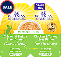Wellness Complete Health Purrfect Duos Cuts in Gravy Chicken & Turkey Liver Cat Food