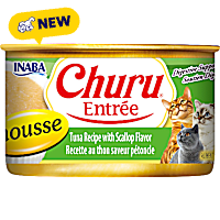 Inaba Churu Tuna Recipe with Scallop Flavor Entree Mousse Can Cat Food