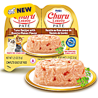 Inaba Churu Tuna Recipe with Bonito Flakes Flavor Entree Pate Twin Cup Cat Food