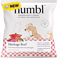 HUMBL Frozen Pourable Pouch EU-Sourced Heritage Beef Gently Cooked Dog Food